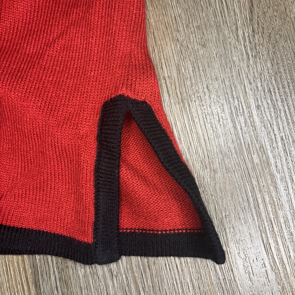 BOB MACKIE Wearable Art Sweater Women's Large Red Black Cardigan Dragon Elegant - Picture 8 of 11